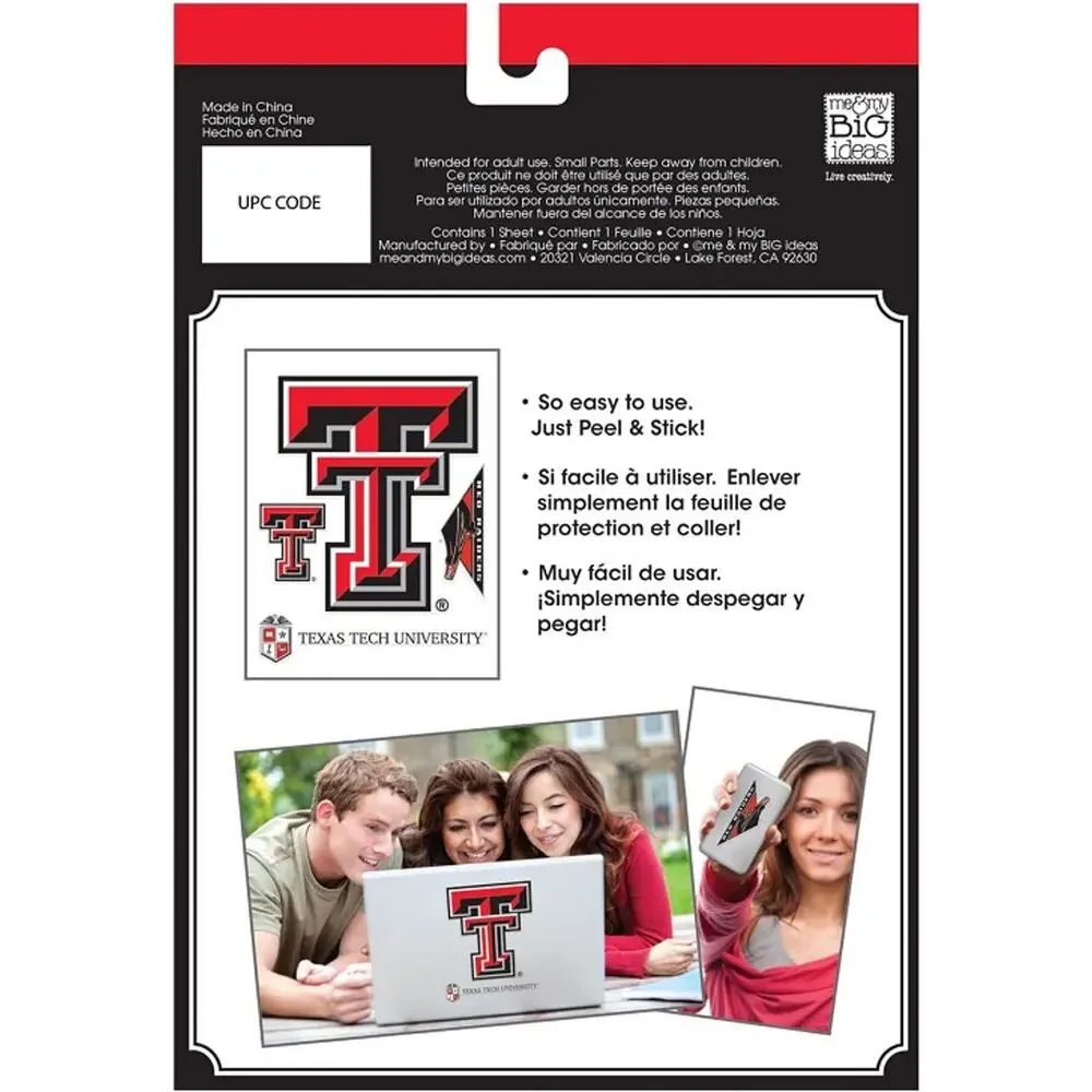 NCAA Texas Tech Laptop Decal Computer Red Raiders School Dorm Logo Removable